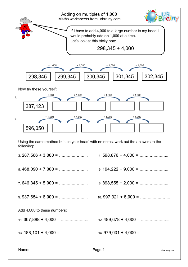 Preview of 'Adding on multiples of 1,000'