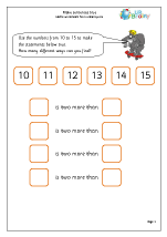 More Than or Less Than Maths Worksheets for Year 1 (age 5-6)