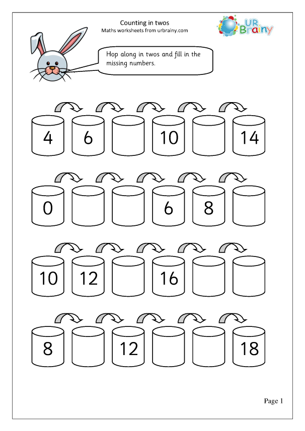 Counting in twos - Counting by URBrainy.com