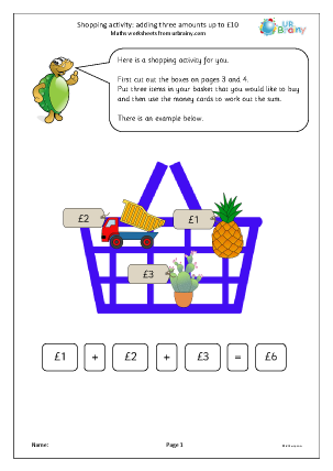 Preview of worksheet Shopping activity