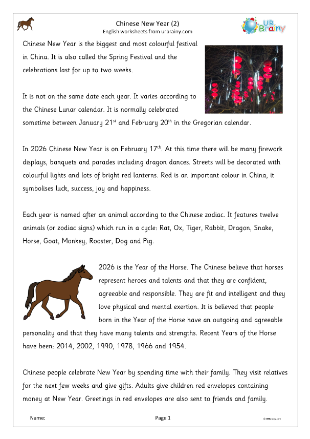 Preview of 'Chinese New Year (Lower KS2)'