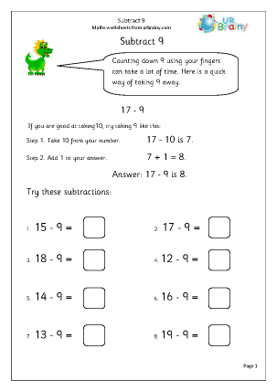 subtract 9