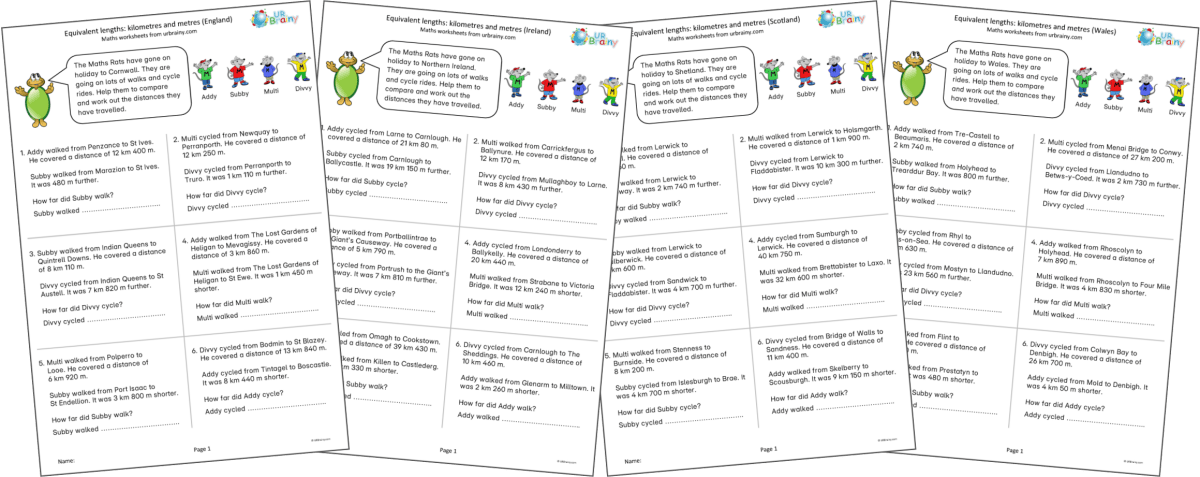 Year 4: Measuring using km and m