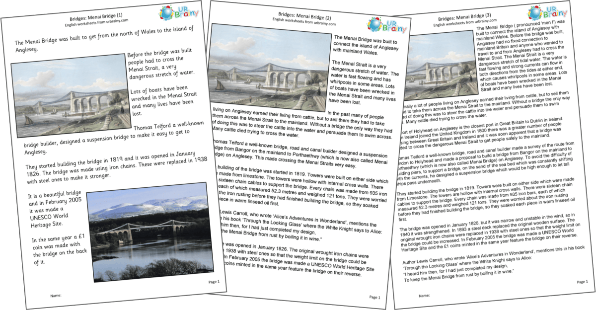 The Menai Suspension Bridge: January 30th 1826