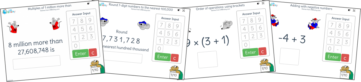 On-screen Practice in Year 6 for Number and Place Value