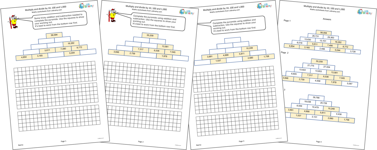 Year 5: Addition and Subtraction Pyramids