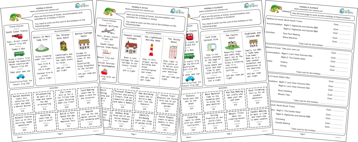 Year 4: Holiday Costs