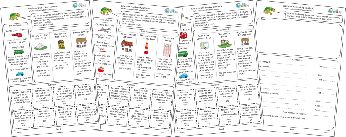 Year 5: Holiday Costs