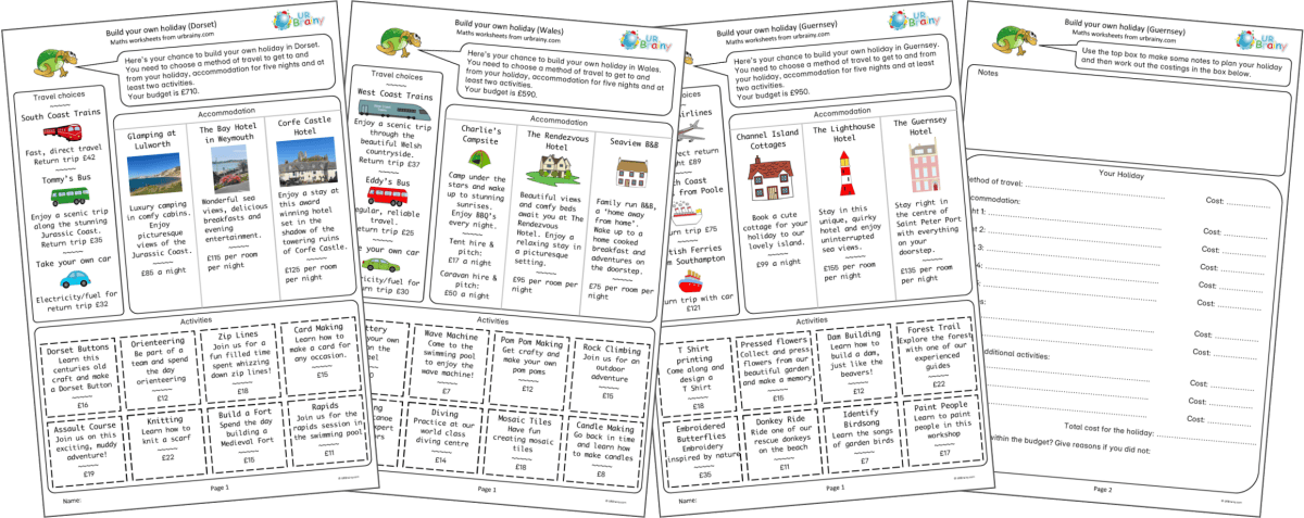 Year 6: Holiday Costs