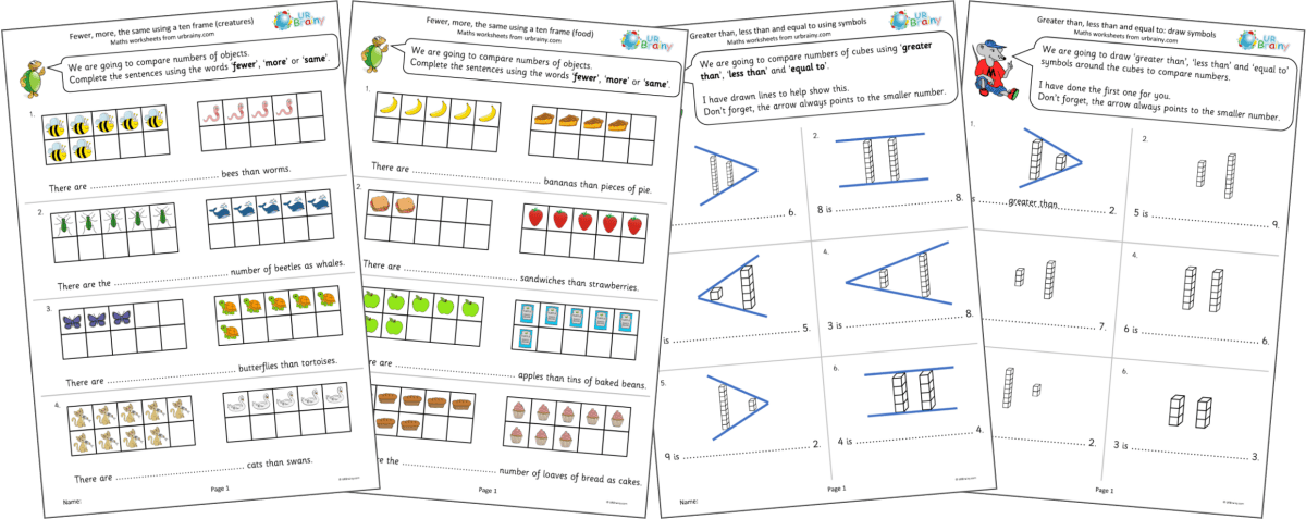 Year 1:  Comparing Small Numbers