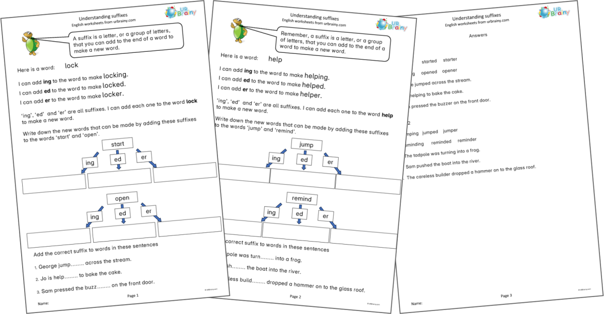 New English KS1: Understanding suffixes  