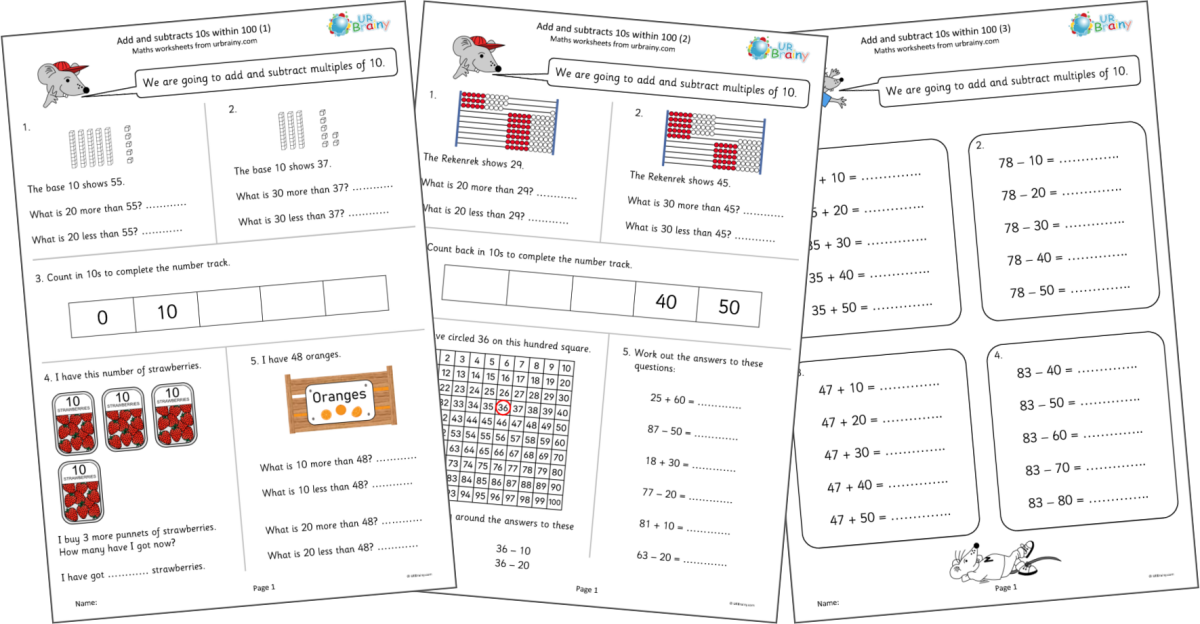 New Year 2: Add and subtract tens 