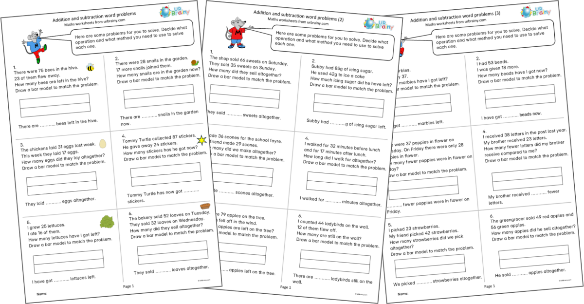 New Year 3: Addition and Subtraction Word Problems  